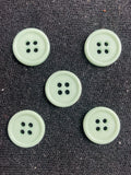 Button Plastic Set of 5 or 6 Vintage - Pastel Aqua