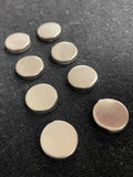 Button Cover Blanks Set of 8 - Silver-Tone Metal