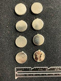Button Cover Blanks Set of 8 - Silver-Tone Metal