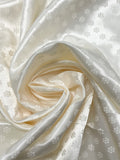 3 3/4 YD Nylon Satin with Flower Weave - Off White