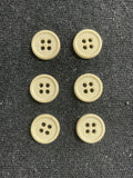 Button Plastic Set of 5 or 6 Vintage - Cream