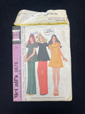 1973 McCall's 3878 Sewing Pattern - Junior Dress, Top and Pants