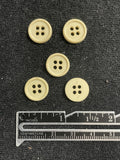 Button Plastic Set of 5 or 6 Vintage - Cream