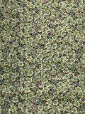 3+ YD Cotton/Poly Twill - Green Pansies with Purple Flowers