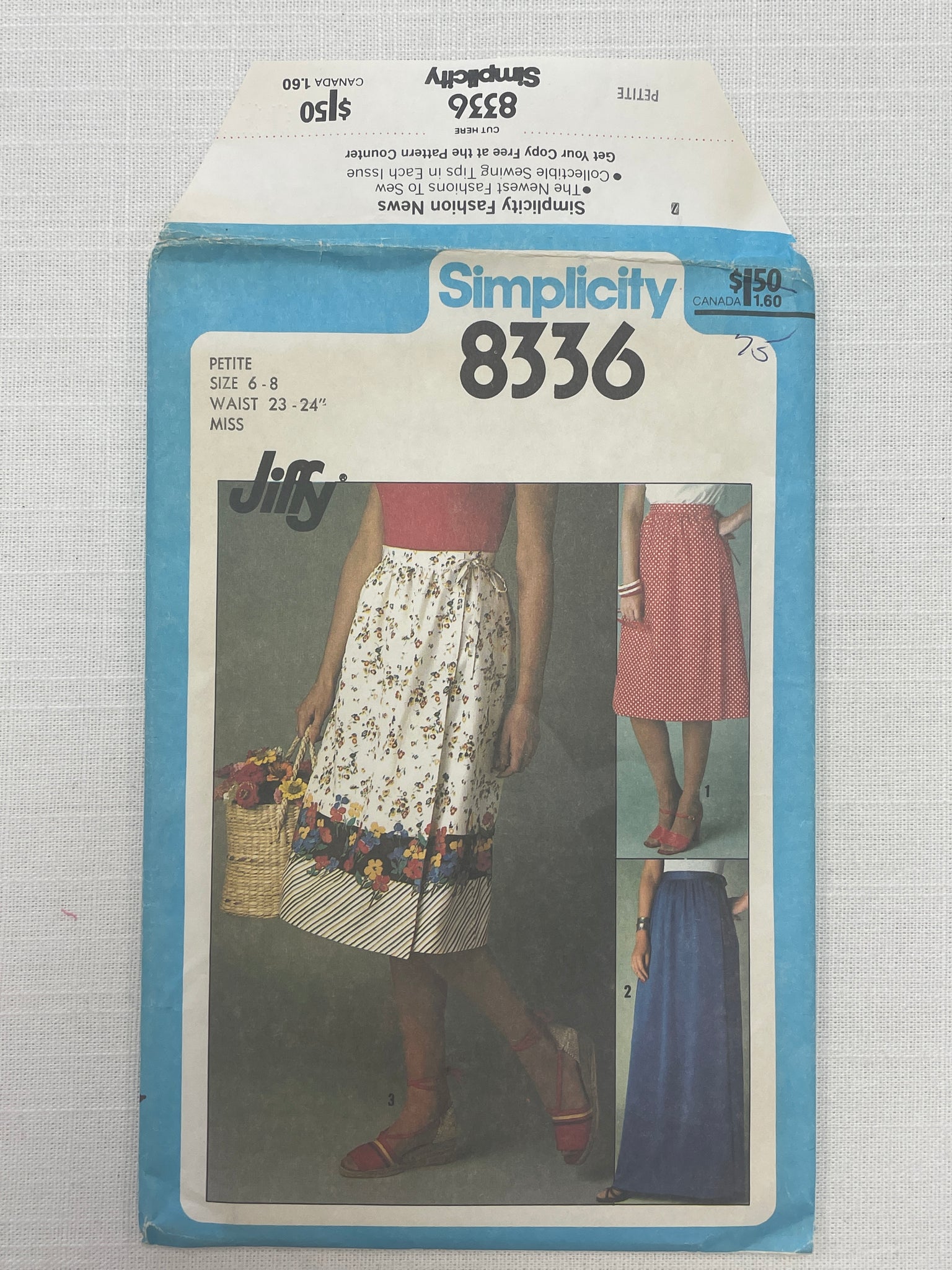1979 Simplicity 8336 Sewing Pattern - Skirt FACTORY FOLDED