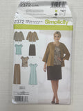 2010 Simplicity 2372 Sewing Pattern - Women's Top, Jacket, Skirt, and Pants FACTORY FOLDED