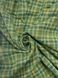 2 1/3 YD Cotton Flannel Yarn-Dyed Plaid - Greens, Golden Yellow and Off White