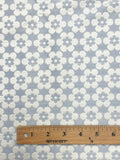 2 3/8+ YD Cotton/Rayon Floral Brocade Vintage - Light Blue and Off White