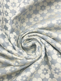 2 3/8+ YD Cotton/Rayon Floral Brocade Vintage - Light Blue and Off White