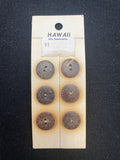 Button Coconut Set of 6 Vintage - Dark Brown