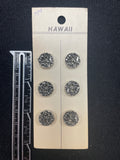 Button Plastic Set of 6 Vintage - Silver or Brass