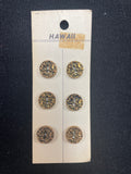 Button Plastic Set of 6 Vintage - Silver or Brass