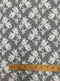 1 3/8 YD Nylon Floral Lace Vintage - Barely Off White