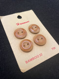 Button Bamboo Set of 4 Vintage - Natural