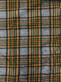 1 1/2+ YD Wool Thick Yarn-Dyed Plaid Vintage - Heather Gray, Orange, Green, and Black