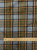1 1/2+ YD Wool Thick Yarn-Dyed Plaid Vintage - Heather Gray, Orange, Green, and Black