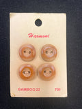 Button Bamboo Set of 4 Vintage - Natural