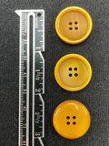Button Plastic Set of 2 or 3 Vintage - Marbled Golden Yellow