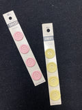 Button Plastic Set of 4 Vintage - Pastel Pink or Yellow