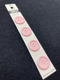 Button Plastic Set of 4 Vintage - Pastel Pink or Yellow