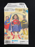 2015 Simplicity 1035 Sewing Pattern - Child Knit DC Comic Costumes FACTORY FOLDED