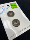 Button Plastic Set of 2 or 3 Vintage - Bronze