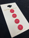 Button Plastic Set of 4 Vintage - Red or Purple