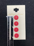 Button Plastic Set of 4 Vintage - Red or Purple