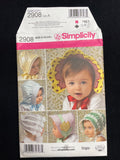 2008 Simplicity 2908 Sewing Pattern - Baby Bonnets FACTORY FOLDED
