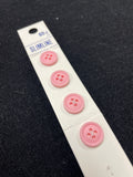 Button Plastic Set of 4 Vintage - Pink