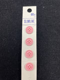 Button Plastic Set of 4 Vintage - Pink