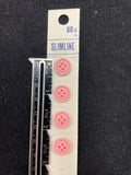 Button Plastic Set of 4 Vintage - Pink