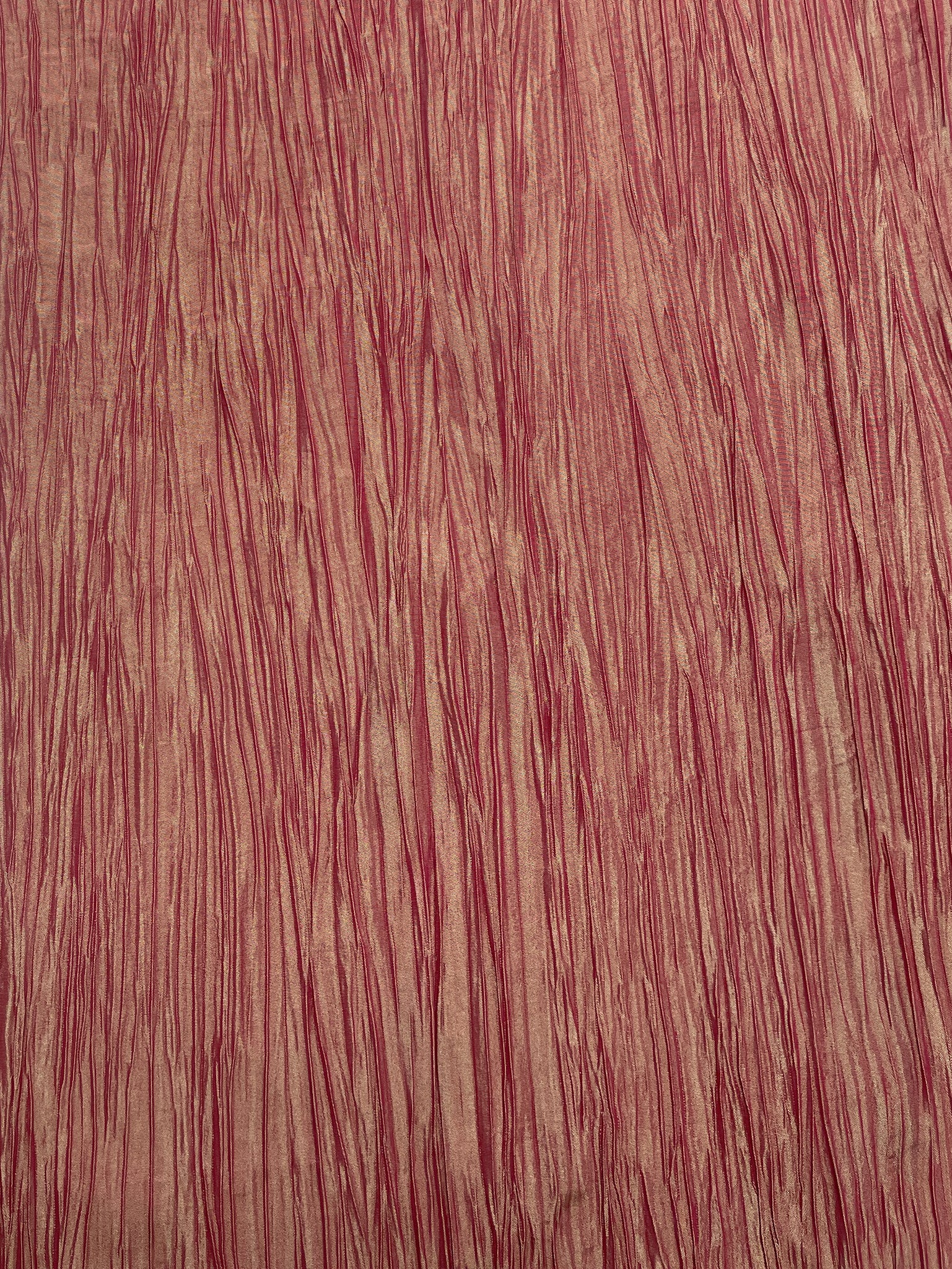 1 1/3 YD Polyester Crinkle Taffeta - Iridescent Burgundy