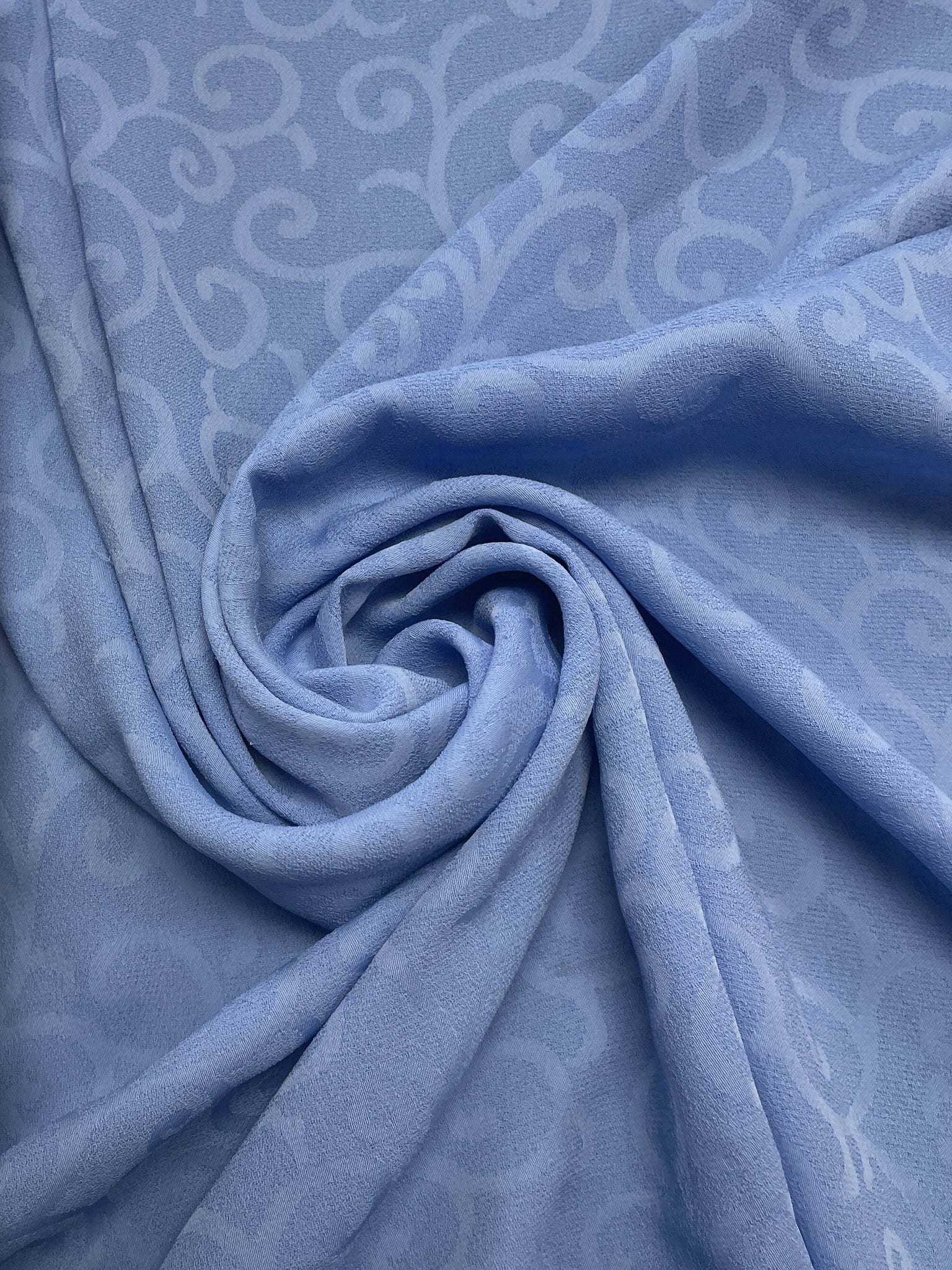 Polyester Crepe - Periwinkle with Filigree Weave