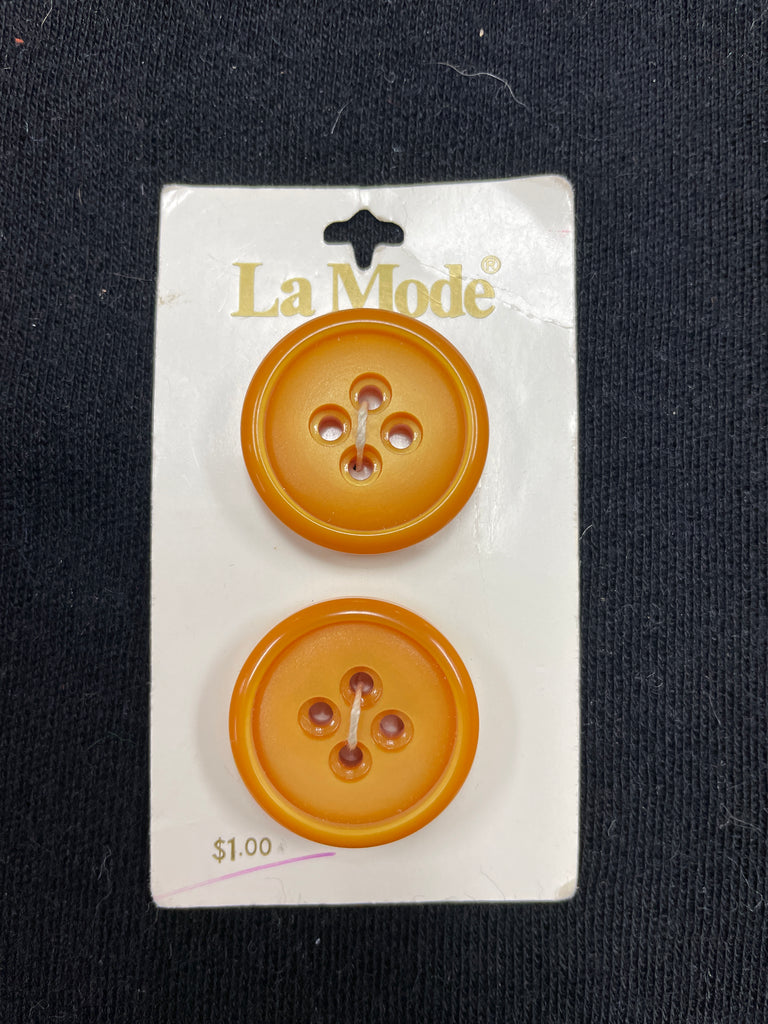 Yellow Button Set Button Plastic Set of 2 Vintage - Golden Yellow – Lucky DeLuxe Fabrics