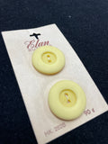 Button Plastic Set of 2 Vintage - Yellow