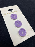 Button Plastic Set of 3 Vintage - Red or Purple