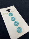 Button Plastic Set of 4 - Pearlescent Aqua