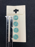 Button Plastic Set of 4 - Pearlescent Aqua