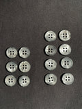 Buttons Plastic Set of 6 or 8 - Marbled Gray with Black Backs