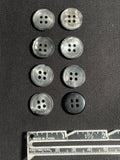 Buttons Plastic Set of 6 or 8 - Marbled Gray with Black Backs