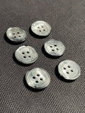 Buttons Plastic Set of 6 or 8 - Marbled Gray with Black Backs