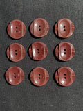 Buttons Plastic Set of 2 or 9 - Brown