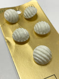 Buttons Set of 5 Vintage - White Domes