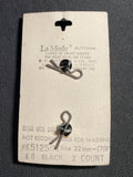 Buttons Woven Leather Set of 2 Vintage - Black