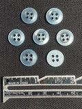 Buttons Plastic Set of 7 - Pearlescent Light Blue