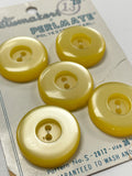 Buttons Set of 5 Vintage - Yellow