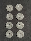Buttons Plastic Set of 8 Vintage - Gray with Swirled Edge