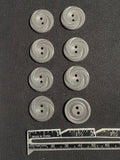 Buttons Plastic Set of 8 Vintage - Gray with Swirled Edge