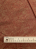 3 3/4 YD Cotton - Burnt Orange with Metallic Gold Dots in Swirls